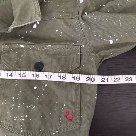 Oak & Acorn Jacket Womens Small Painter Cropped Cut Off Shacket Paint Splatter - Picture 9 of 11